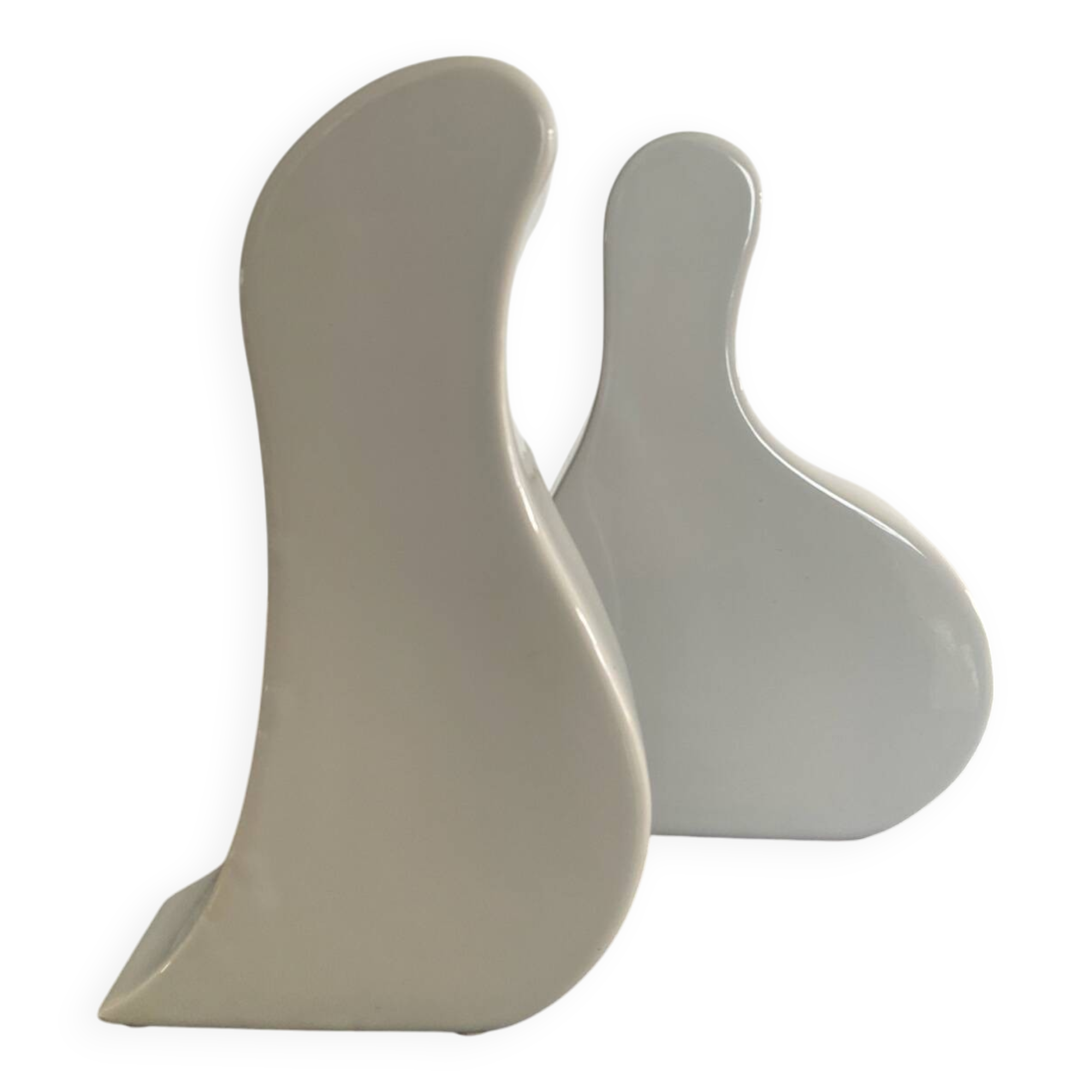 Pair of vintage glazed ceramic vases in an organic shape