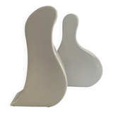 Pair of vintage glazed ceramic vases in an organic shape