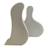 Pair of vintage glazed ceramic vases in an organic shape
