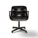 Charles Pollock Executive office chair in black leather, Knoll