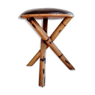 Ancient bamboo and leather 50-year-old