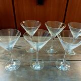 Six Cristal d'Arques martini cocktail glasses
