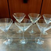 Six Cristal d'Arques martini cocktail glasses