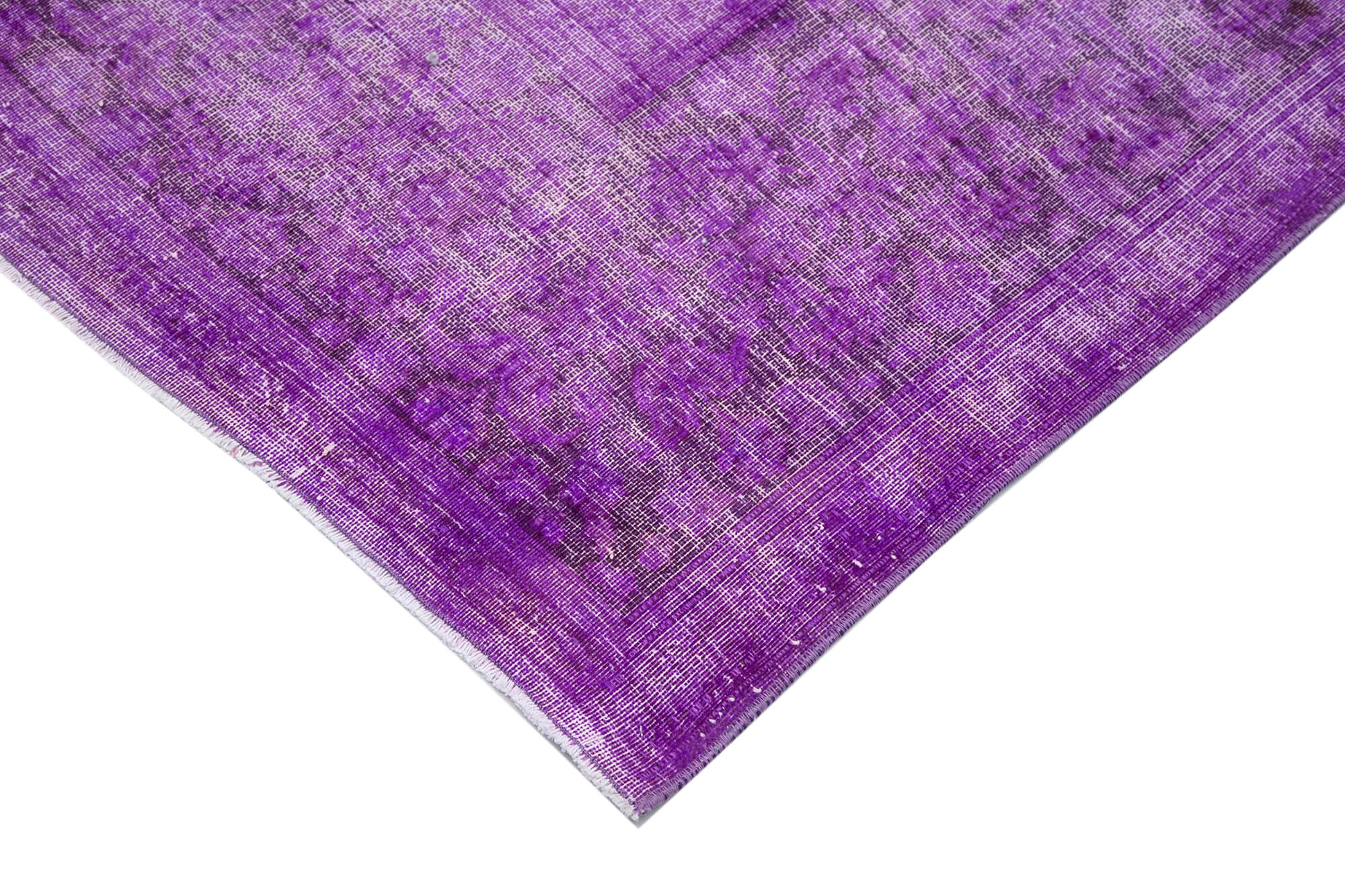 Handmade persian overdyed 292 cm x 401 cm purple wool rug