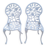 2 cast aluminum garden chairs
