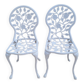 2 cast aluminum garden chairs