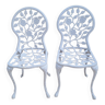 2 chaises de jardin en  fonte d'aluminium
