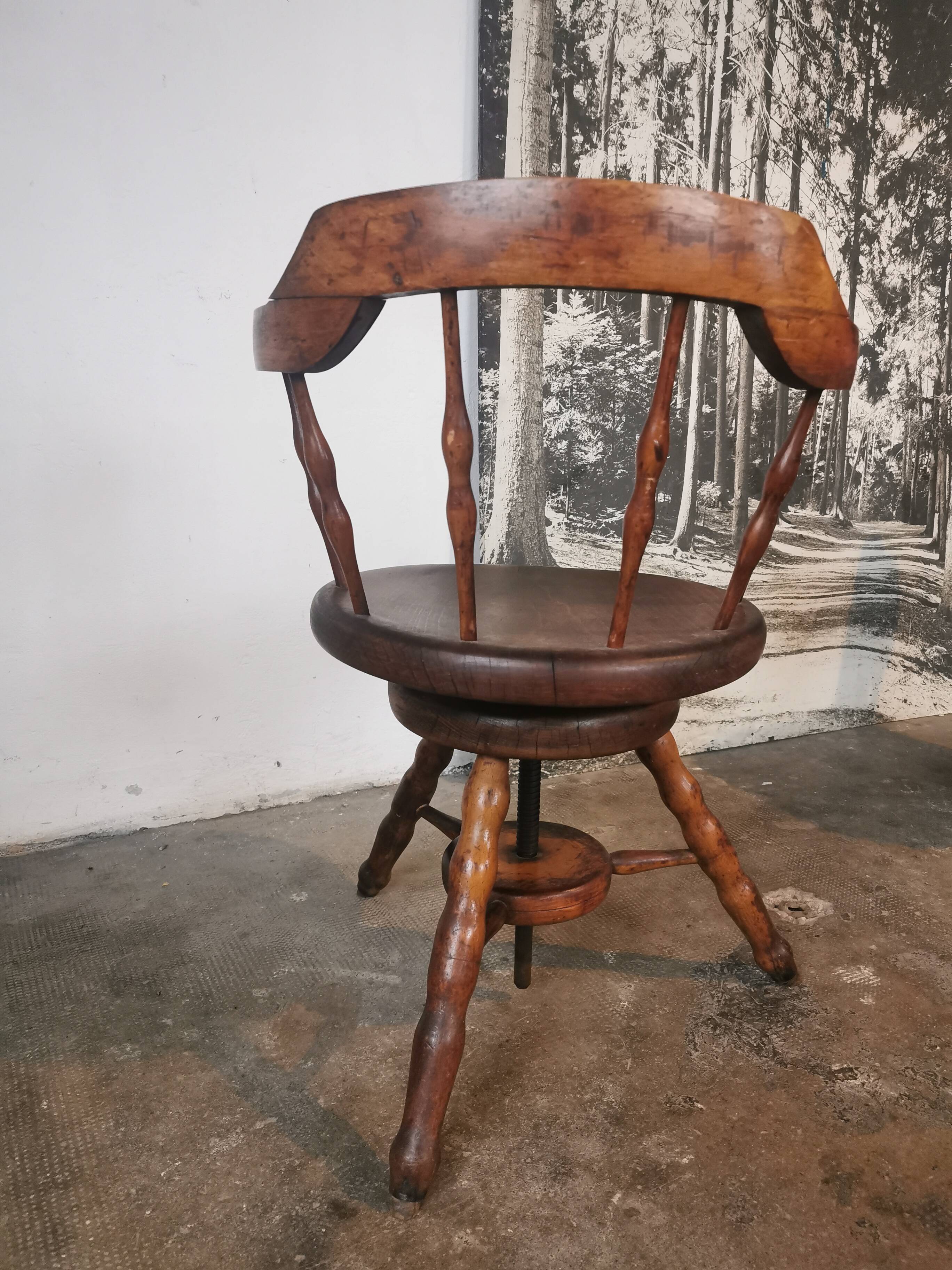 Fauteuil de bureau pivotant dit de capitaine vers 1900