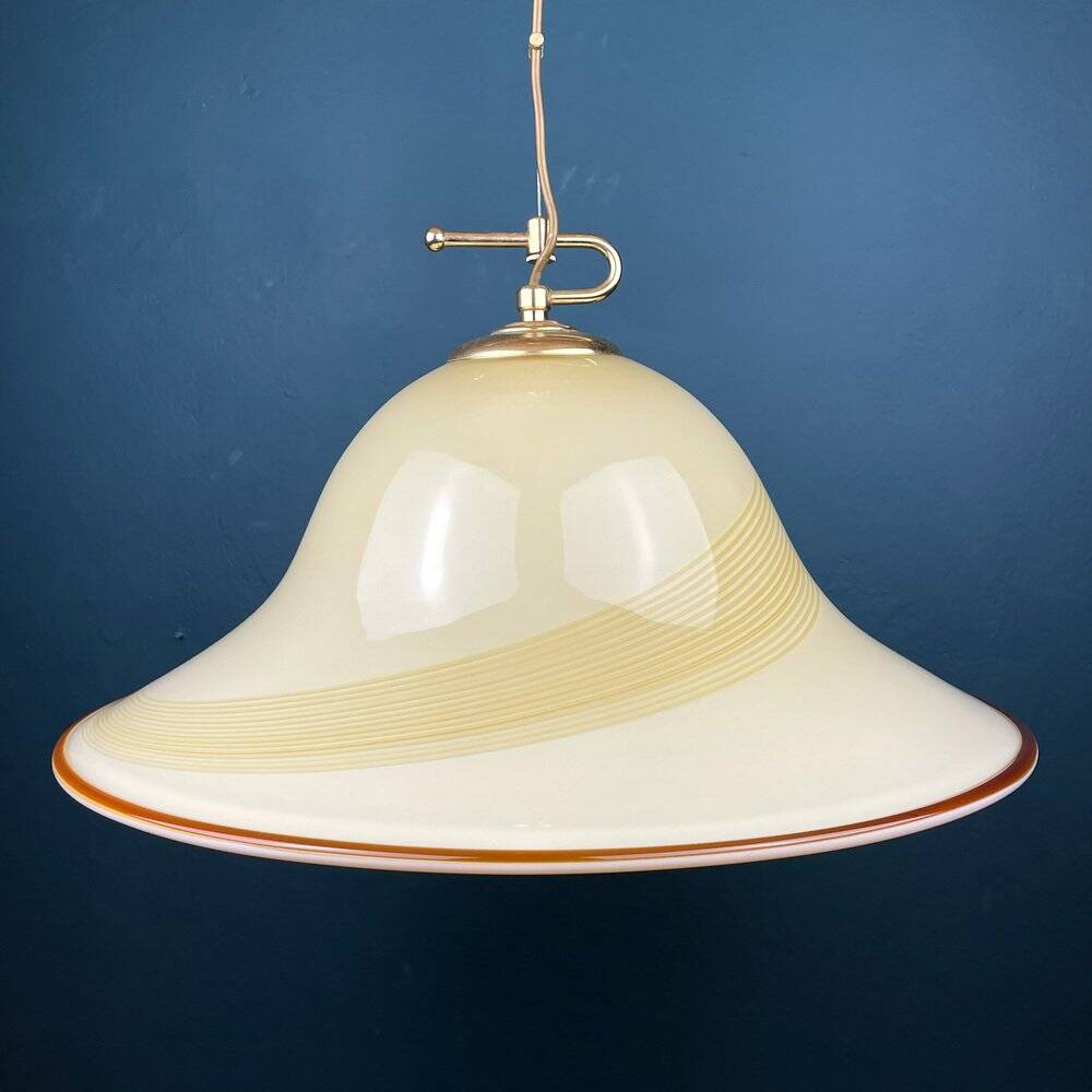 Beige Murano glass pendant light by De Majo, Italy, 1970s.
