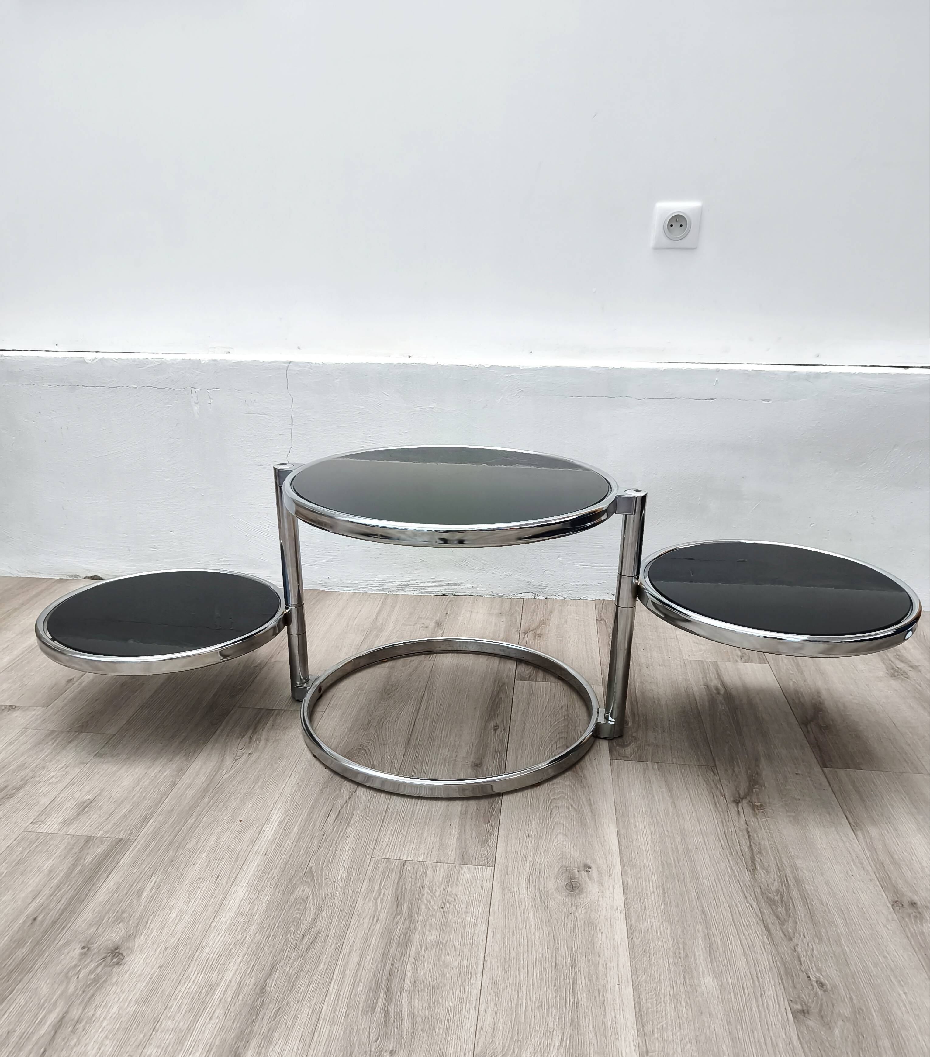 Leitmotiv 1970s rotating tray side table