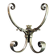 Double wall hook in genuine bronze, Bistrot - Art Nouveau style.