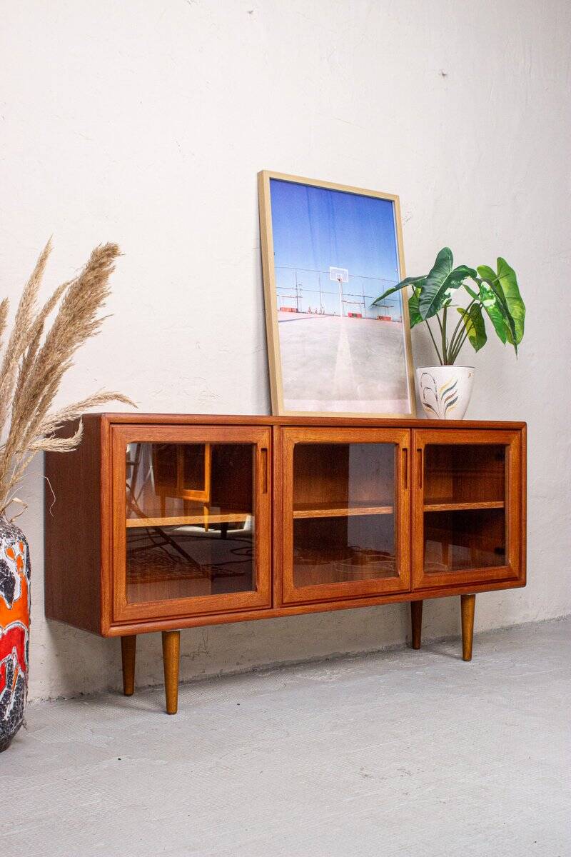 Vintage Teak Display Cabinet, Denmark, 1980s