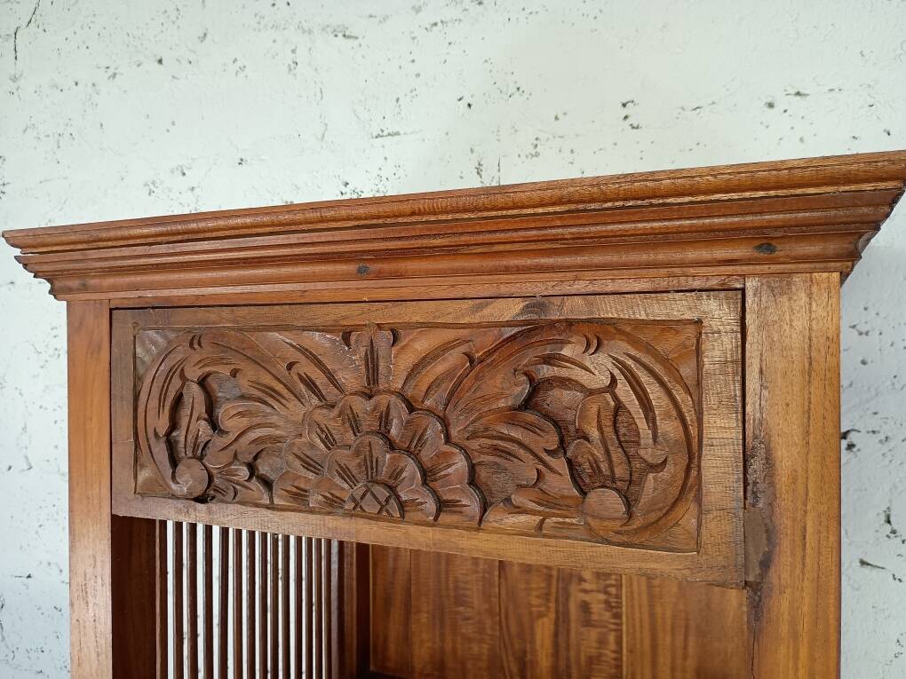 Exotic wood shelving unit from the 90s