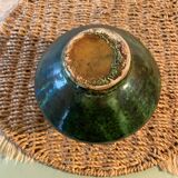 Small green glazed terracotta vase