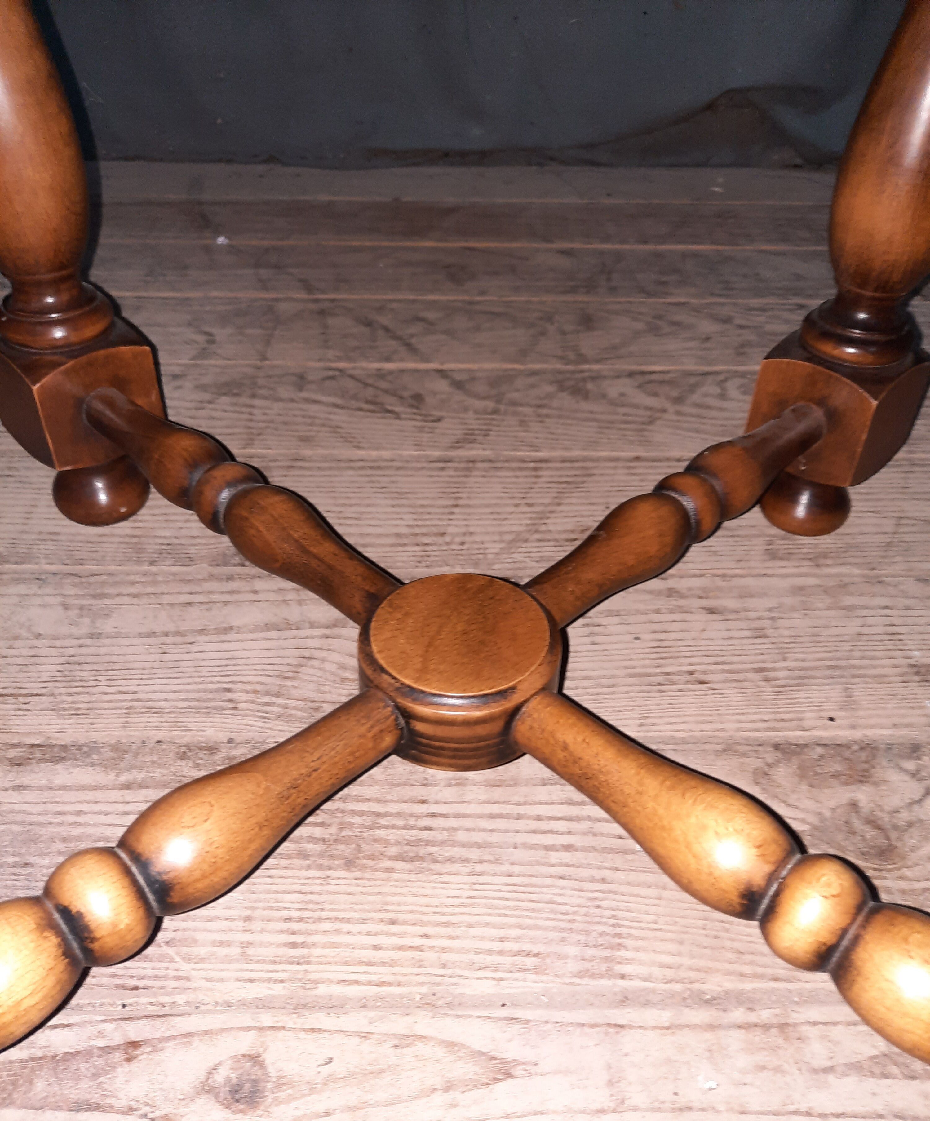 Round wooden coffee table