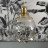 Vintage amber glass chandelier