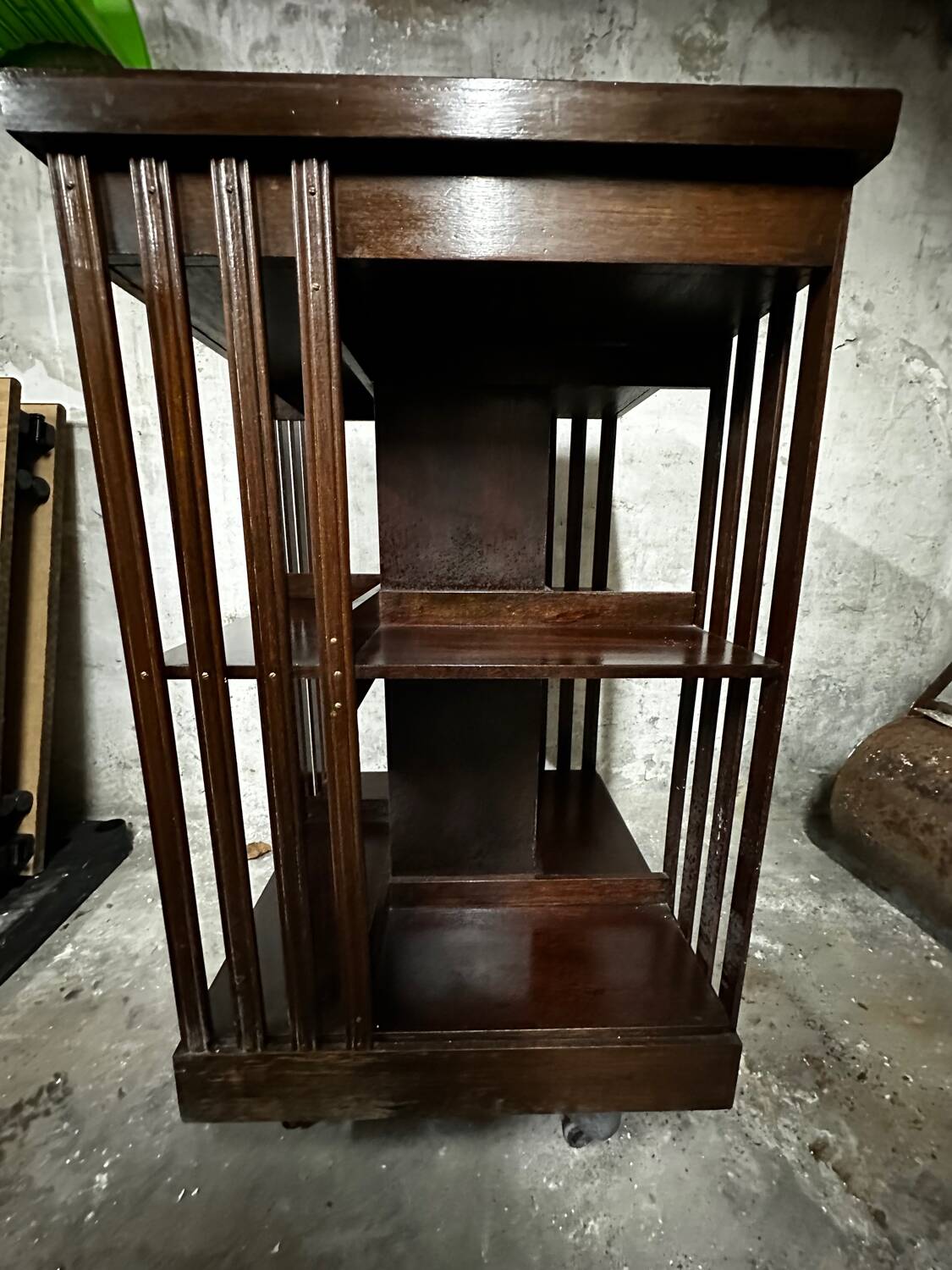 Revolving bookcase in mahogany and marquetry - art deco