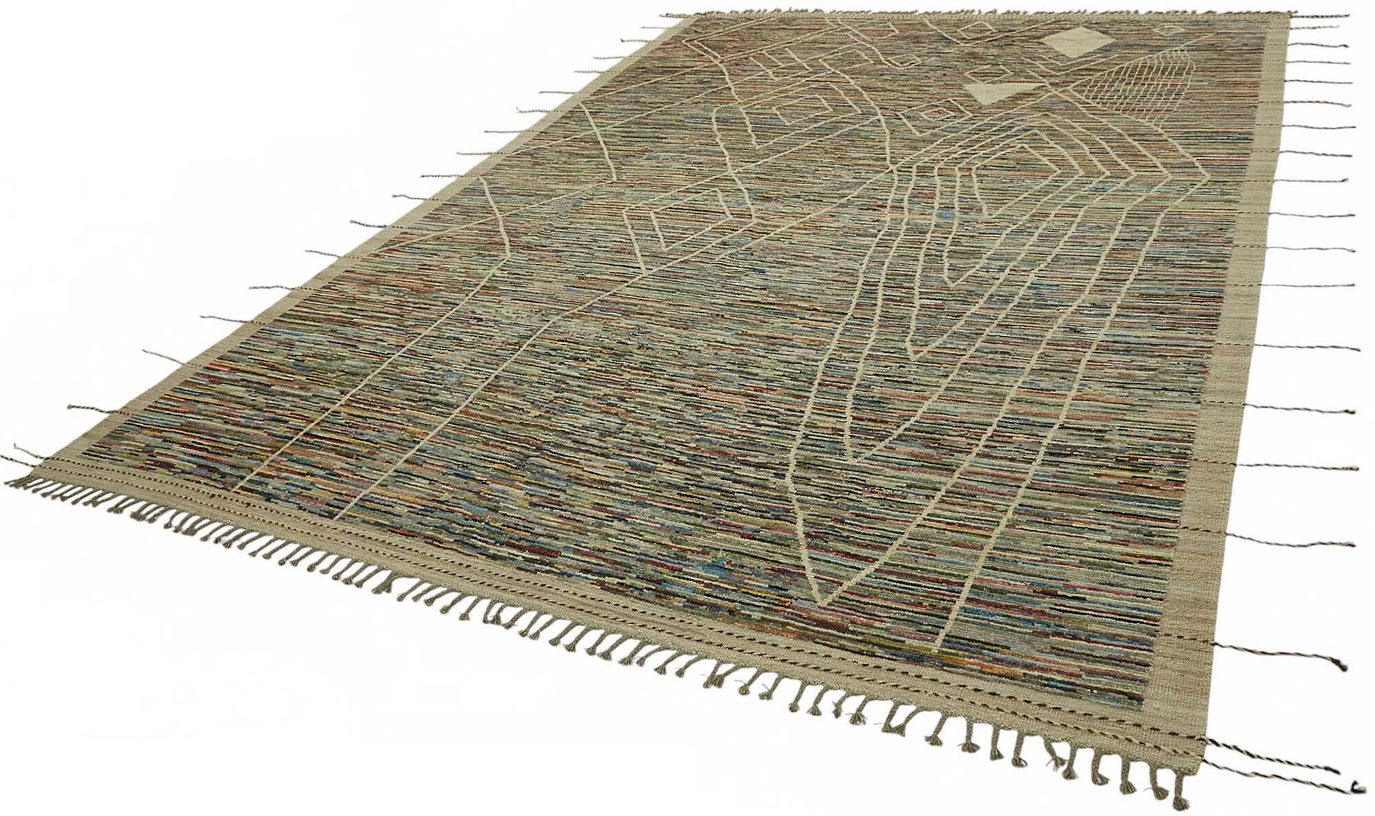 Hand-Knotted Tribal Unique 308 cm x 431 cm Multicolor Wool Carpet