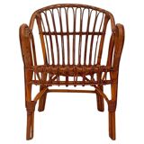 Mid Century Modern Bamboo Chairs and Table Set, Italy 1960s