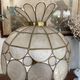 Pair of brass and mother-of-pearl lamps