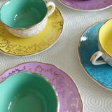 Set of 9 Digoin sarreguemines cups