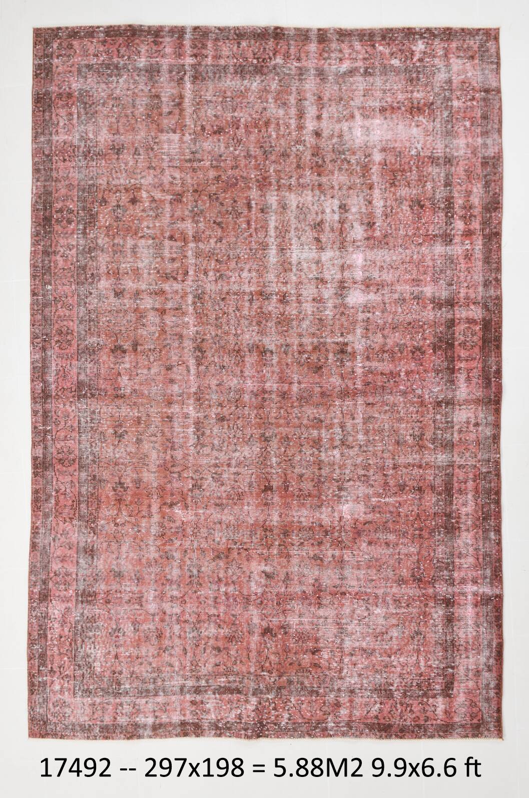 6x10 Vintage Red Floral Vintage Rug, 198x297Cm