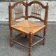 20th-century solid wood corner chair fan design