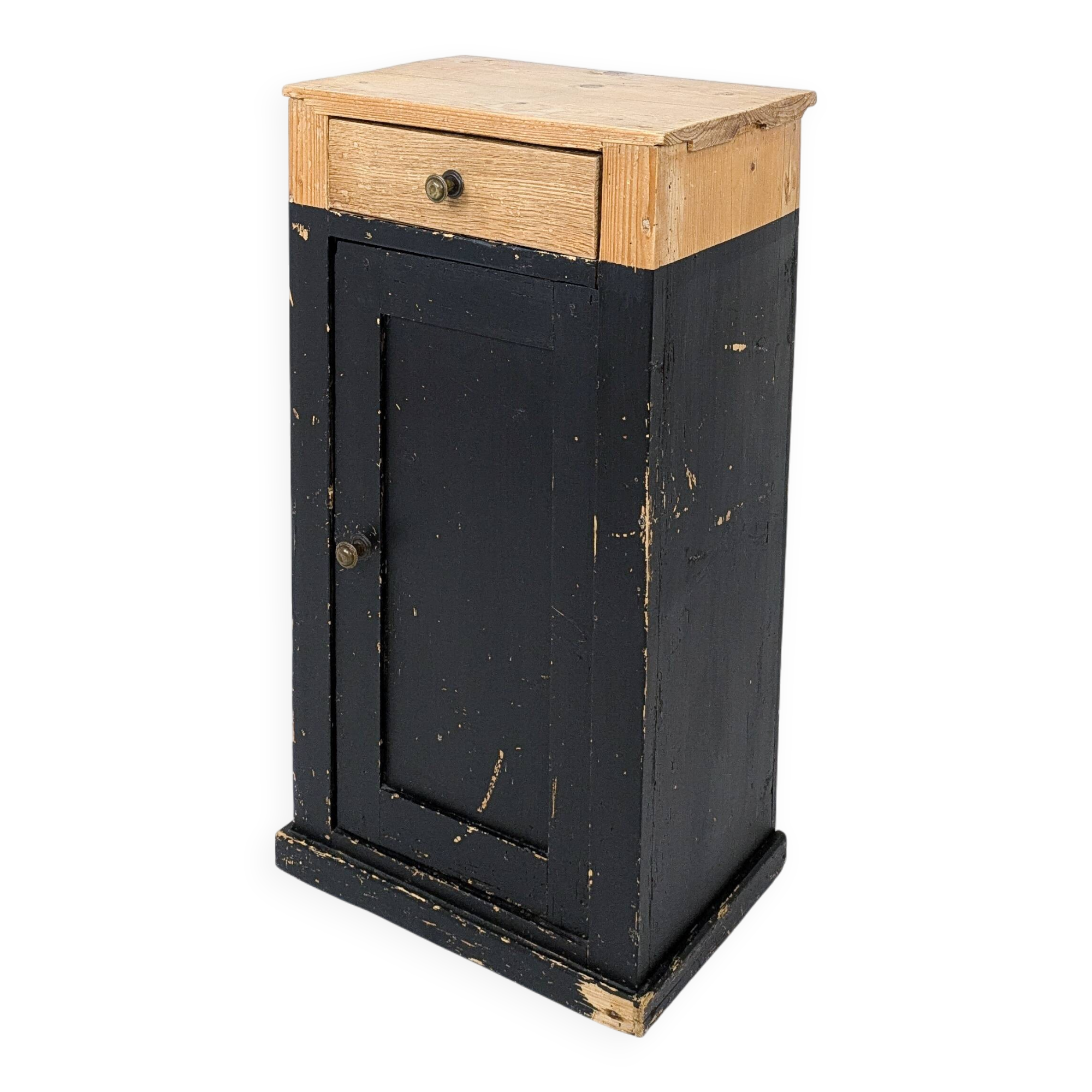 Table de chevet vintage en bois Porte Vieux bois massif Rétro Mid Century Table de chevet Commode Ch