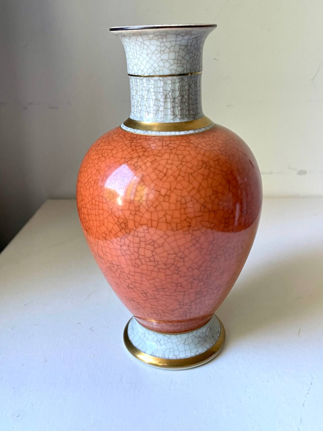 Royal Copenhagen Porcelain crackle ware  Vase Art Deco designed by Tho