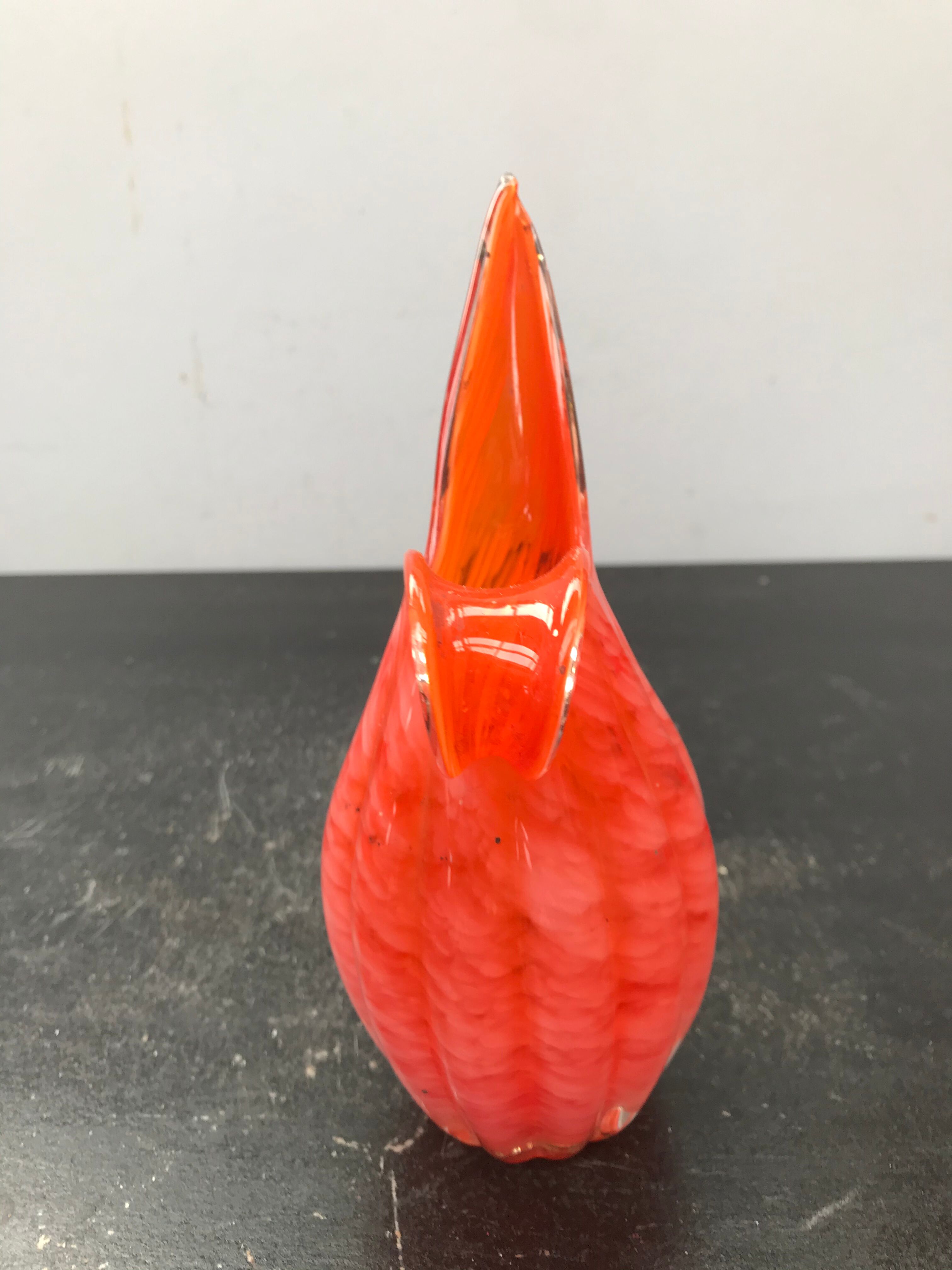 Former Murano glass multi-layered orange glass - vintage white