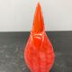 Pichet Murano verre soufflé multicouche orange & blanc vintage