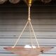 Art Deco ceiling lamp / chandelier in pink pressed molded glass in working order