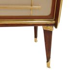 Italain Sideboard Made Of Solid Wood And Covered With Colored Glass 1950S