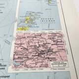 Old map of Great Britain and Ireland 43x43cm from 1950