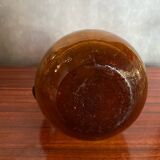 Ancienne Carafe CF Verre Soufflé Orange Ambre Vintage #B842