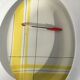 Oval plate Salins Montréal yellow checkered