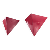 Geometric Red Metal Wall Sconces, 1970s