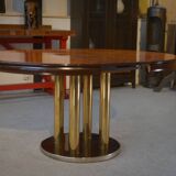 Designer table in elm burl veneer by Ramaioli Pesaro 1970s
