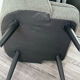 Compact armchair in green/grey chenille fabric