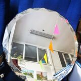 Bevelled round mirror 49cm