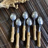 6 small vintage spoons Bamboo Japan