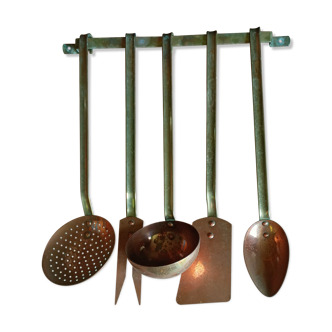 Set utensil copper and brass