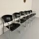 6 black leather and chrome metal chairs Brayton International vintage sa