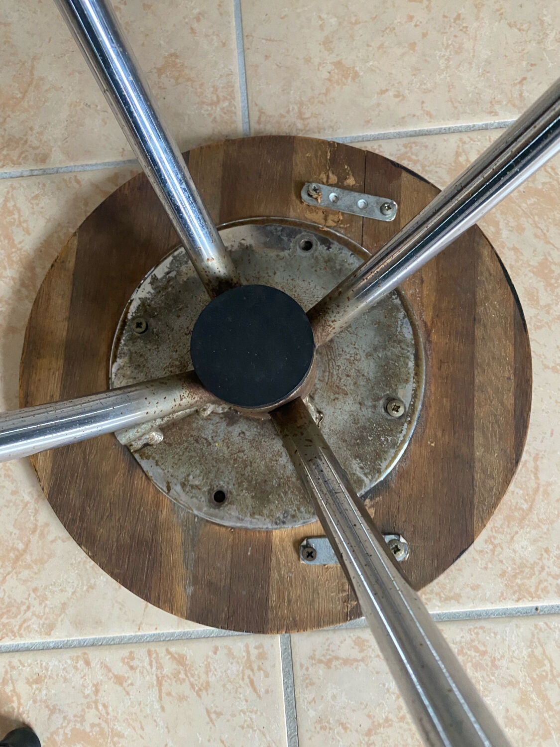 Six industrial bar stools