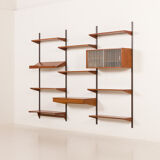 Kai Kristiansen 3 bay teak wall unit with desk, Denmark, 1960s