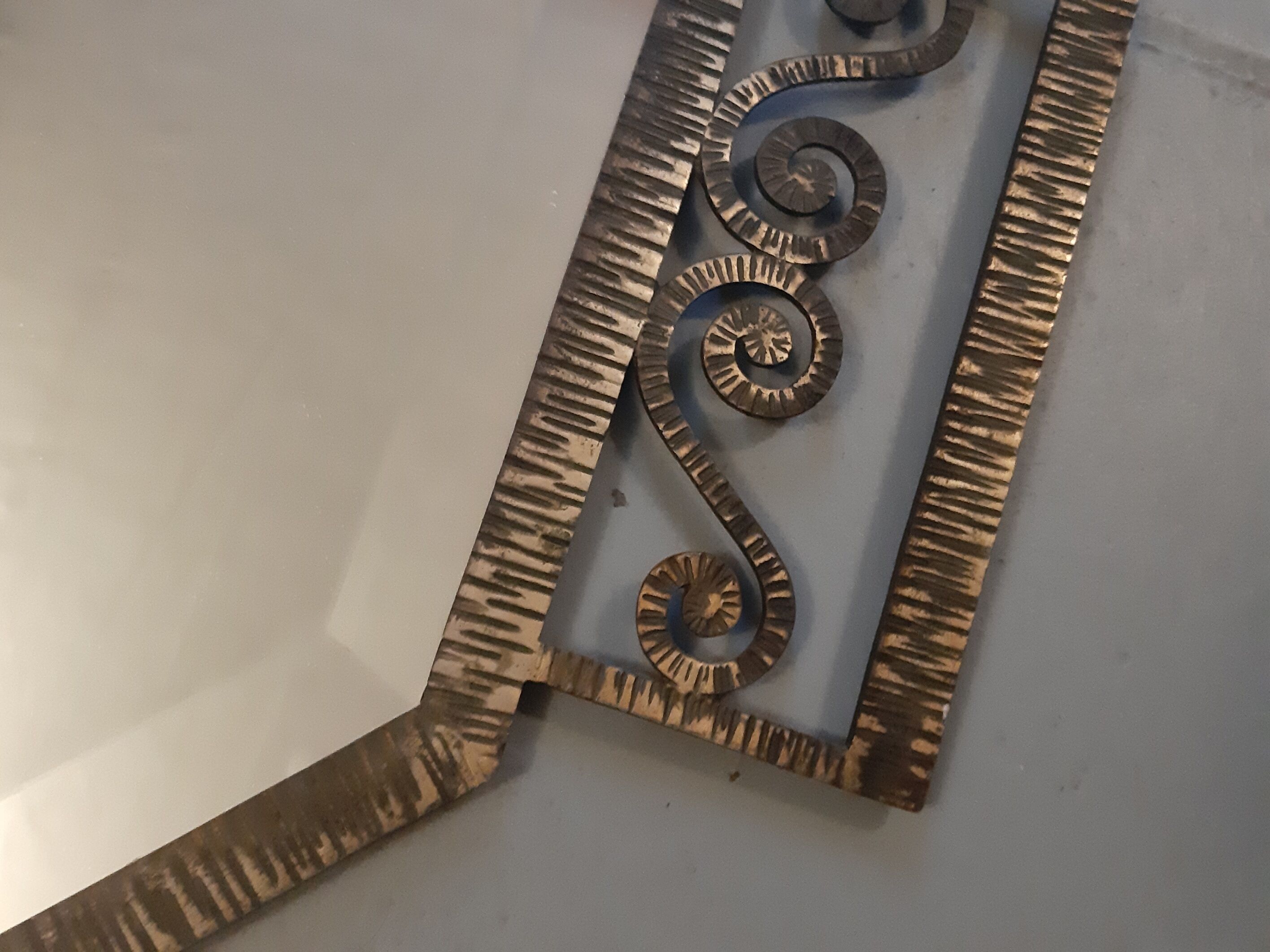 Mirror of courtesy Art Deco wrought iron, 1930