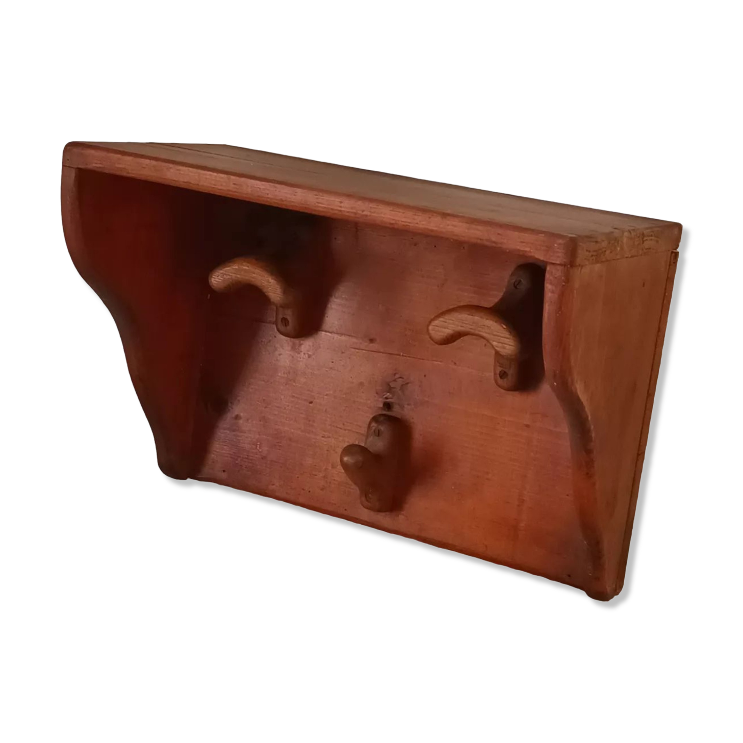 Vintage wooden wall coat rack