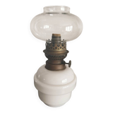 Oil lamp in opaline and brass