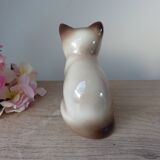 Vintage Siamese Brown Kitten Figurine with Blue Eyes Ceramic Elpa Alcobaca
