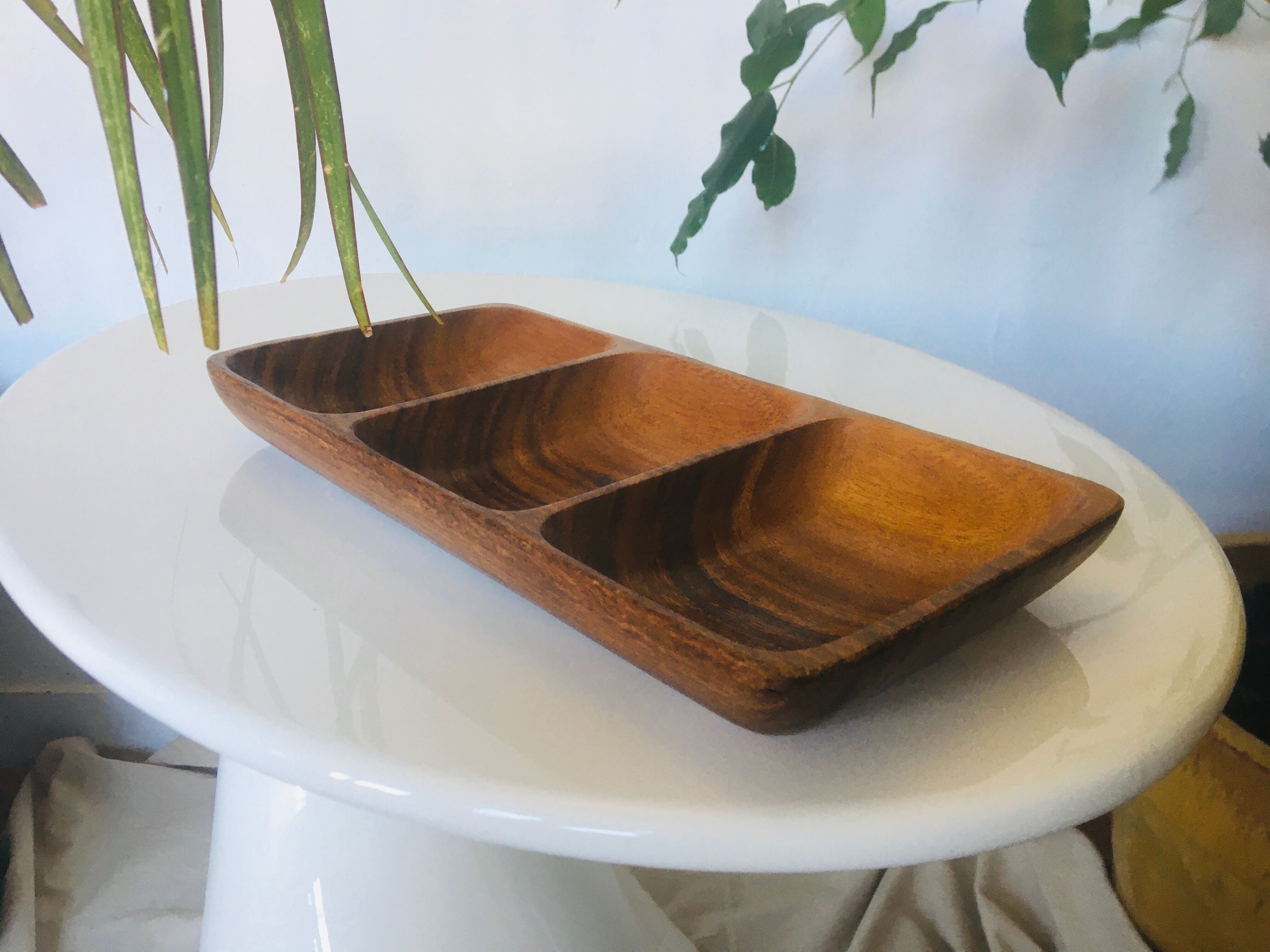 Danish teak aperitif tray